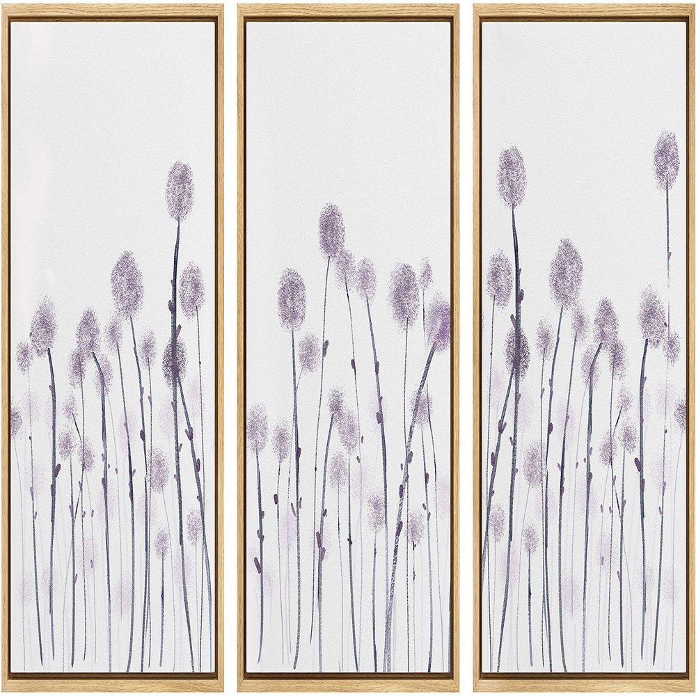 SIGNWIN 3 Piece Framed Canvas Wall Art Flower Canvas Prints Home Artwork Decoration for Living Room,Bedroom - 16"x24"x3 Panels