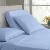 Split Top King Sheet Set for Adjustable Flex Top Mattress 100% Egyptian-Cotton, 1000-Thread-Count, Split Head Sheet Set 39" Split at Top - 28" EXTRA-DEEP-POCKET [King- 39" Split, Light Blue] view 1