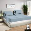 Split Top King Sheet Set for Adjustable Flex Top Mattress 100% Egyptian-Cotton, 1000-Thread-Count, Split Head Sheet Set 39" Split at Top - 28" EXTRA-DEEP-POCKET [King- 39" Split, Light Blue] view 2