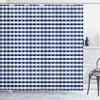 Ambesonne Checkered Shower Curtain, Monochrome Gingham Checks Classical Country Culture Old Fashioned Grid Design, Cloth Fabric Bathroom Decor Set with Hooks, 69" W x 70" L, Night Blue view 1