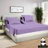 Split Top King Sheet Set for Adjustable Flex Top Mattress 100% Egyptian-Cotton, 1000-Thread-Count, Split Head 4-Piece Sheet Set 39" Split at Top - 28" EXTRA-DEEP-POCKET [King- 39" Split, Lilac] view 2