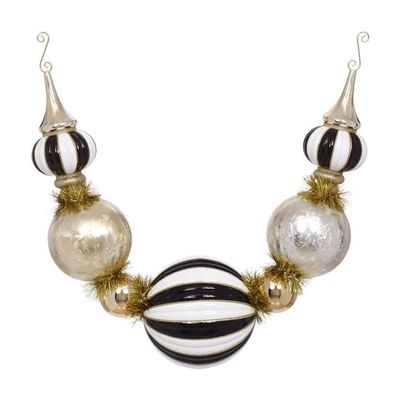 Mark Roberts Christmas 2020 Christmas Sparkle Swag, 41 inches, Black/White