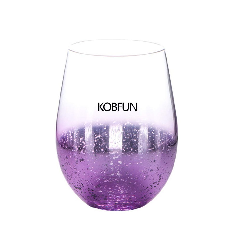 17 oz Clear Starry Sky Wine Glasses, Glass Drinking Glassware, , Purple