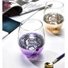 17 oz Clear Starry Sky Wine Glasses, Glass Drinking Glassware, , Purple view 2