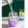 17 oz Clear Starry Sky Wine Glasses, Glass Drinking Glassware, , Purple view 3