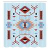 Ambesonne Southwestern Shower Curtain, Ethnic Illustration of a Zigzags Design Triangular Iconic Artwork Motifs, Cloth Fabric Bathroom Decor Set with Hooks, 69" W x 84" L, Pale Blue view 2