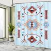 Ambesonne Southwestern Shower Curtain, Ethnic Illustration of a Zigzags Design Triangular Iconic Artwork Motifs, Cloth Fabric Bathroom Decor Set with Hooks, 69" W x 84" L, Pale Blue view 4