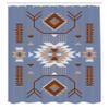 Ambesonne Southwestern Shower Curtain, Ethnic Illustration of a Zigzags Design Triangular Iconic Artwork Motifs, Cloth Fabric Bathroom Decor Set with Hooks, 69" W x 75" L, Blue Ceil view 2