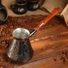 17 Oz Copper Turkish Greek Arabic Engraved Coffee Pot Stovetop Coffee Maker Cezve Ibrik Briki with Wooden Handle view 1