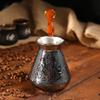 17 Oz Copper Turkish Greek Arabic Engraved Coffee Pot Stovetop Coffee Maker Cezve Ibrik Briki with Wooden Handle view 2