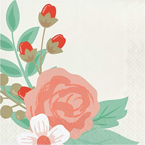 Baxters Party Bundle Luxury Napkins Bulk Modern Floral Luncheon 3 Ply, 192 Napkins