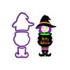 3 Piece Witch Holding Cauldron Cookie Cutter Set - Witch Cookie Cutter - Halloween Cookie Cutter - 3 Piece Cookie Cutter Set view 1
