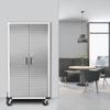 Seville Classics UltraHD Solid Steel Rolling Lockable Metal Storage Cabinet Locker Organizer, w/Adjustable Shelves for Garage, Warehouse, Office, Classroom, White, 36" W x 18" D x 72" H view 2