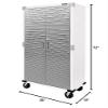 Seville Classics UltraHD Solid Steel Rolling Lockable Metal Storage Cabinet Locker Organizer, w/Adjustable Shelves for Garage, Warehouse, Office, Classroom, White, 36" W x 18" D x 72" H view 3