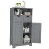 GLACER Multifunctional Floor Cabinet, Bathroom Cabinet with Removable Drawers and Adjustable Shelf for Bathroom, Living Room, Kitchen or Entryway, 24 x 12 x 43 inches (Grey) view 1