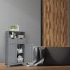 GLACER Multifunctional Floor Cabinet, Bathroom Cabinet with Removable Drawers and Adjustable Shelf for Bathroom, Living Room, Kitchen or Entryway, 24 x 12 x 43 inches (Grey) view 2