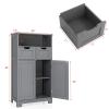 GLACER Multifunctional Floor Cabinet, Bathroom Cabinet with Removable Drawers and Adjustable Shelf for Bathroom, Living Room, Kitchen or Entryway, 24 x 12 x 43 inches (Grey) view 3