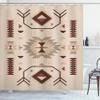 Ambesonne Southwestern Shower Curtain, Ethnic Illustration of a Zigzags Design Triangular Iconic Artwork Motifs, Cloth Fabric Bathroom Decor Set with Hooks, 69" W x 70" L, Beige Brown view 1