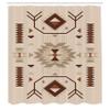 Ambesonne Southwestern Shower Curtain, Ethnic Illustration of a Zigzags Design Triangular Iconic Artwork Motifs, Cloth Fabric Bathroom Decor Set with Hooks, 69" W x 70" L, Beige Brown view 2