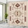 Ambesonne Southwestern Shower Curtain, Ethnic Illustration of a Zigzags Design Triangular Iconic Artwork Motifs, Cloth Fabric Bathroom Decor Set with Hooks, 69" W x 70" L, Beige Brown view 4
