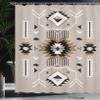 Ambesonne Southwestern Shower Curtain, Ethnic Illustration of a Zigzags Design Triangular Iconic Artwork Motifs, Cloth Fabric Bathroom Decor Set with Hooks, 69" W x 70" L, Camel Black view 3