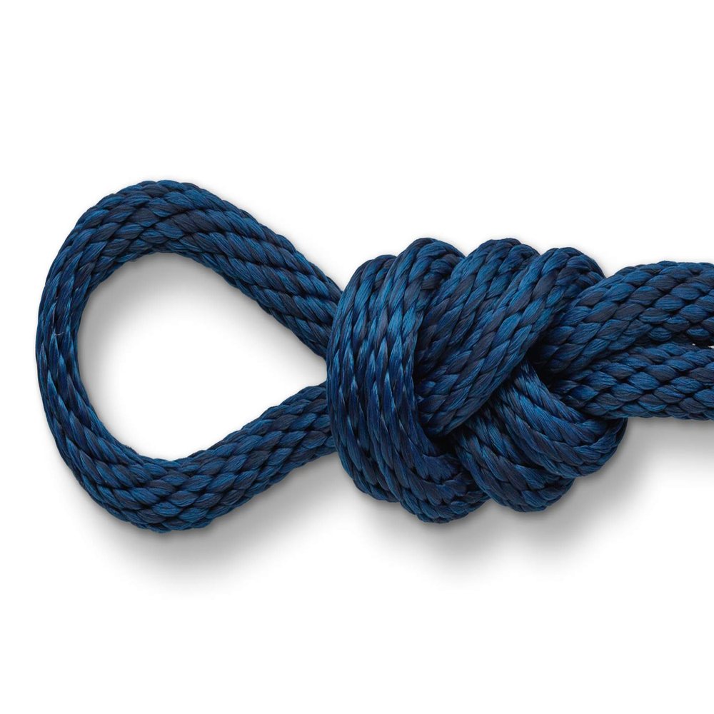 Montauk Rope 3/8" (10mm) Solid Braid Polypro Derby Rope Low Stretch Polypropylene Rope for Horse Halters, Leads, Crafts, Decorative Barriers and Outdoor Use Floats- Navy Blue - 50 Feet