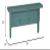2 Foot Farmhouse Storage Shelf with Pegs, Sea Foam Green view 2