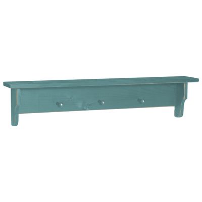 4 Foot Farmhouse Storage Shelf with Pegs, Sea Foam Green