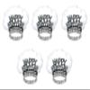 Beistle Happy New Year Bird of Paradise Tiaras 5-Pack Black and Silver Printed Headbands with White Feathers, Snap-On Adult Novelty Headwear for New Years Eve Celebrations and Midnight Countdowns view 1