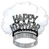 Beistle Happy New Year Bird of Paradise Tiaras 5-Pack Black and Silver Printed Headbands with White Feathers, Snap-On Adult Novelty Headwear for New Years Eve Celebrations and Midnight Countdowns view 2