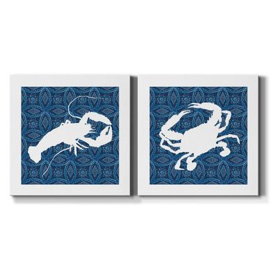Renditions Gallery Sea Patterner Lobster Wall Art, Premium Gallery Wrapped Canvas Decor, Ready to Hang, 16 in H x 16 in W, Made in America Print