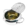 KOMONG Tempura Deep Frying Pot 3.4L, 304 Stainless Steel Deep Fryer pot with Fahrenheit Thermometer and Oil Draining Rack for Tempura chips, Fish, and Chicken view 1
