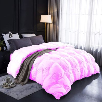 100% Organic Cotton | Pinch Pleated Comforter| 500 GSM |Pink Queen/Full Luxurious Quality Comforter with Ultra Soft Vintage Pin Tuck,Chic Cute Decorative Comforter