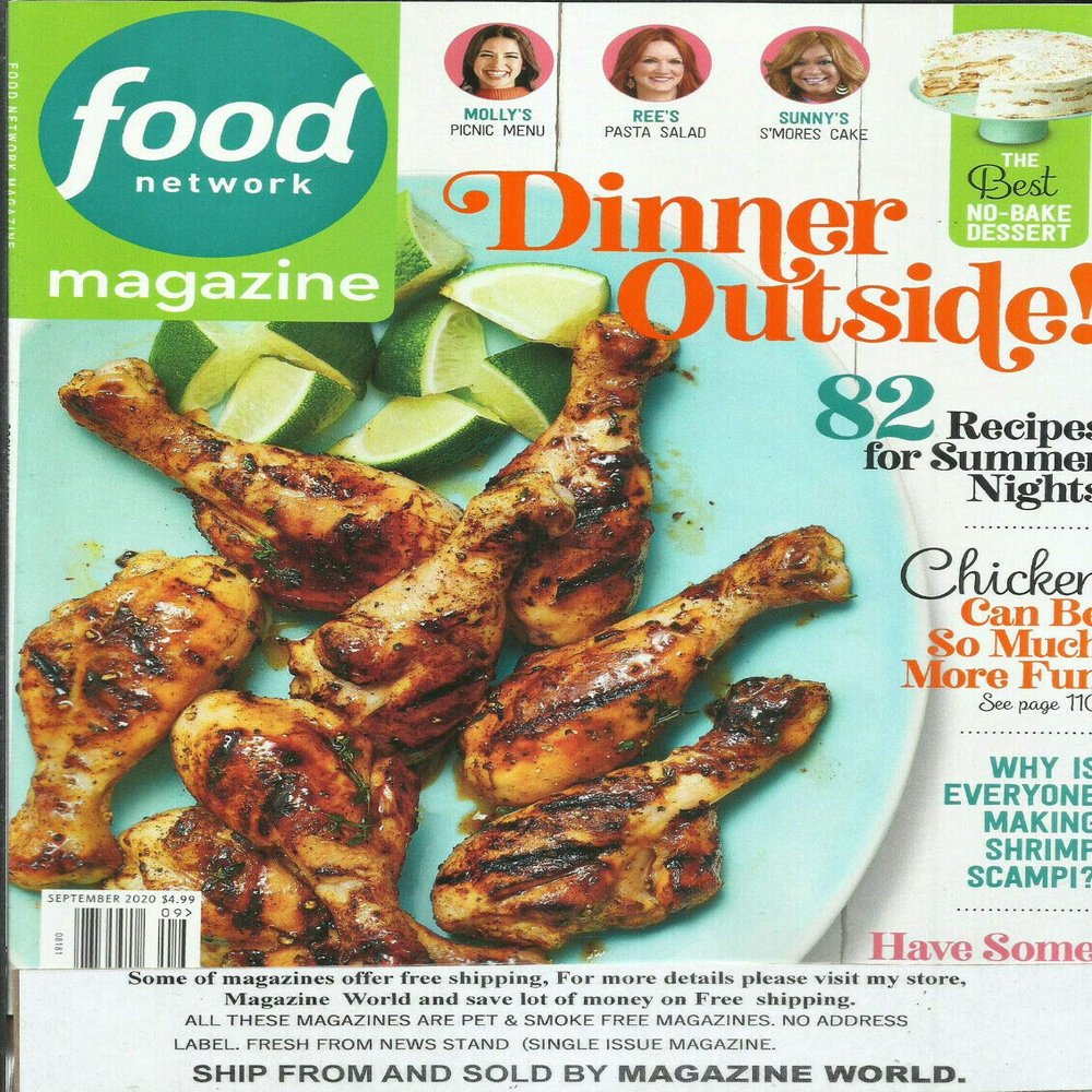 FOOD NETWORK MAGAZINE, DINNER OUTSIDE ! SEPTEMBER, 2020 VOL. 13 NO. 07