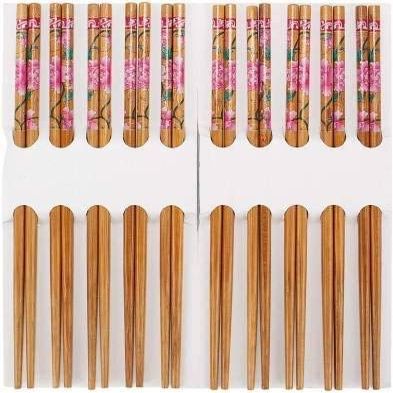 Golden Drops Pack Of 20 Pair Versatile Eating Utensil Bamboo Chopsticks Assorted Designs Chop Sticks