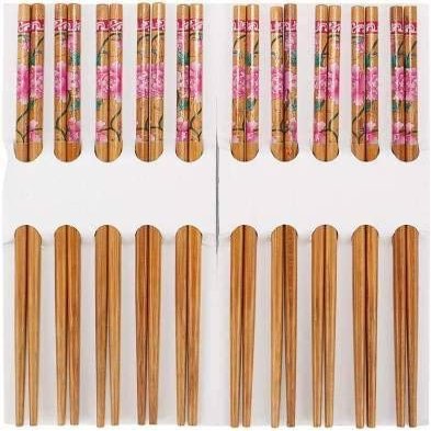 Golden Drops Pack Of 20 Pair Versatile Eating Utensil Bamboo Chopsticks Assorted Designs Chop Sticks