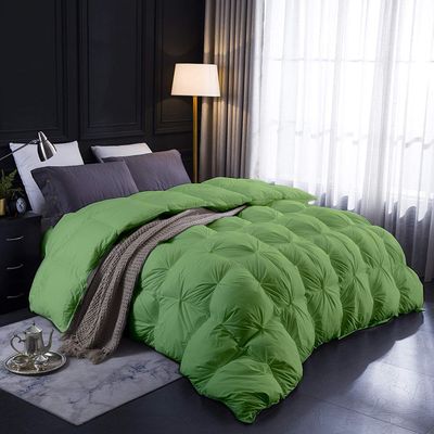 100% Organic Cotton | Pinch Pleated Comforter| 500 GSM |Sage Oversized Queen Luxurious Quality Comforter with Ultra Soft Vintage Pin Tuck,Chic Cute Decorative Comforter