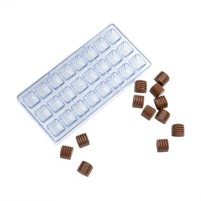 Pastry Tek 10.8 x 5.3 Inch Dessert Mold, 1 Rigid Cylinder Chocolate Candy Mold - 24 Cavities, Freezer-Safe, Clear Polycarbonate Candy Trays, Dishwasher-Safe, Easy To Release