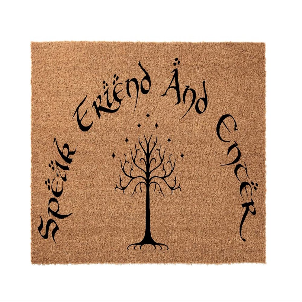 Speak Friend and Enter - Personalized Doormat - Wedding Gift - Housewarming Gift (36" x 24")