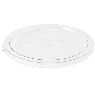 Restaurantware-LID ONLY: Met Lux Food Storage Container Lid, 1 Round Marinating Container Lid - Containers Sold Separately, With Date Indicator, Clear Plastic Lid, Dishwashable, Freezable