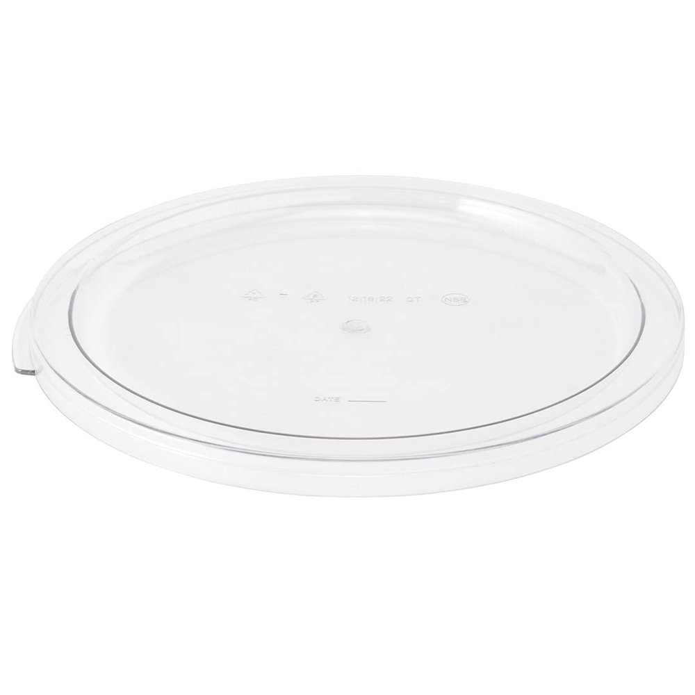 Restaurantware-LID ONLY: Met Lux Food Storage Container Lid, 1 Round Marinating Container Lid - Containers Sold Separately, With Date Indicator, Clear Plastic Lid, Dishwashable, Freezable