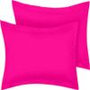 AMAY 100% Egyptian Cotton Super Soft 2PC Pillow Shams Solid Pattern-800 Thread Counts Cushion Cover U Neck (12x12x4) Hot Pink Solid view 1