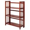Casual Home 3-Shelf 27.5" Wide Folding Stackable Bookcase, Mahogany (New) view 1