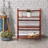 Casual Home 3-Shelf 27.5" Wide Folding Stackable Bookcase, Mahogany (New) view 2