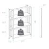 Casual Home 3-Shelf 27.5" Wide Folding Stackable Bookcase, Mahogany (New) view 3