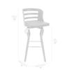 Armen Living Verne 30" Swivel Gray Faux Leather and Walnut Wood Bar Stool view 3