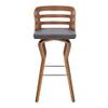 Armen Living Verne 30" Swivel Gray Faux Leather and Walnut Wood Bar Stool view 4