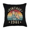 45th Birthday Present Women Vintage 1981 Ladies 45 Years Throw Pillow view 1