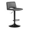 Armen Living Thierry Adjustable Swivel Gray Faux Leather and Black Metal Bar Stool view 1