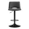 Armen Living Thierry Adjustable Swivel Gray Faux Leather and Black Metal Bar Stool view 4